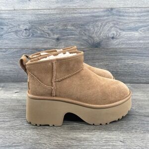 UGG Classic Ultra Mini Platform Boot Chestnut Suede 1135092 Womens 8